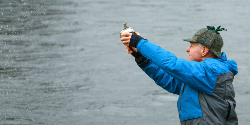 The first cast of the season on the River Dee.