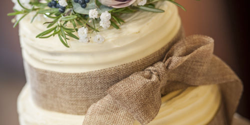 Rustic themed wedding cake