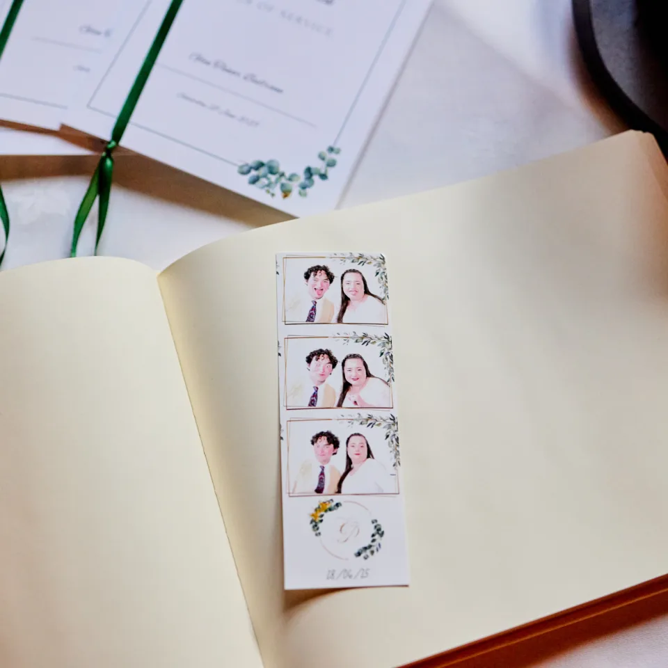 Photo strip wedding book